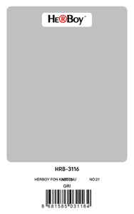 HERBOY - HERBOY HRB3116 FON KARTONU 50x70 GRİ 160 GR NO:21 100 LÜ