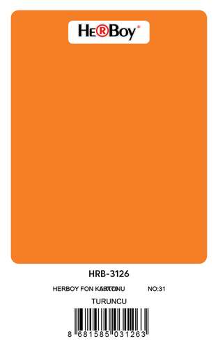 HERBOY HRB3126 FON KARTONU 50x70 TURUNCU 160 GR NO:31 100 LÜ