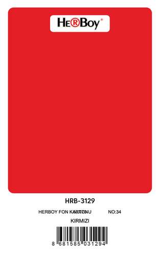HERBOY HRB3129 FON KARTONU 50x70 KIRMIZI 160 GR NO:34 100 LÜ