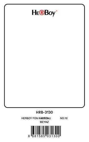 HERBOY HRB3130 FON KARTONU 50x70 BEYAZ 160 GR NO:10 100 LÜ