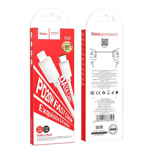 HOCO X88 LIGHTNING-TYPE C 20W 1M. DATA KABLOSU