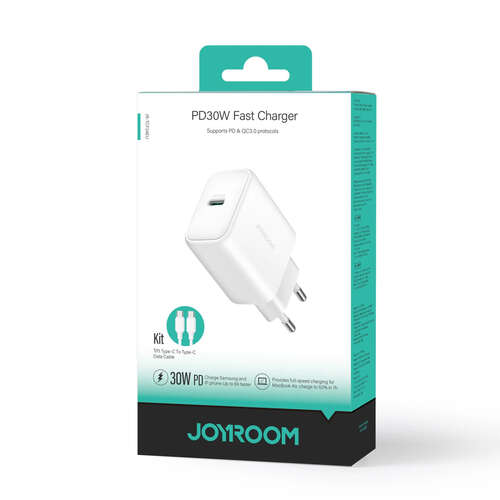 JOYROOM JR-TCF24 PD30W FAST CHARGER + C TO C CABLE 1M