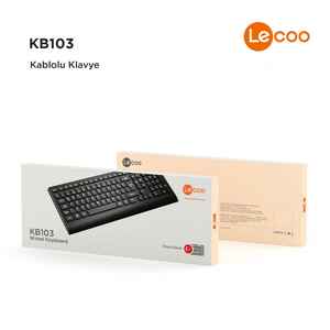 LECOO - LECOO KB103 SİYAH KABLOLU Q KLAVYE