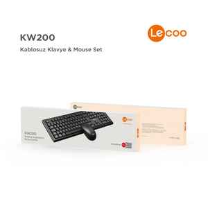 LECOO - LECOO KW200 SİYAH KABLOSUZ KLAVYE & MOUSE SET