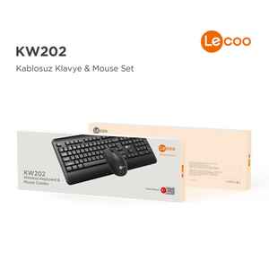 LECOO - LECOO KW202 SİYAH KABLOSUZ KLAVYE & MOUSE SET