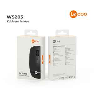 LECOO - LECOO WS203 KABLOSUZ 2400DPI 4 Tuşlu OPTİK MOUSE Siyah