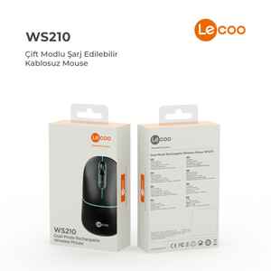 LECOO - LECOO WS210 SİYAH Bluetooth & 2.4G WiFi Wireless Charging MOUSE
