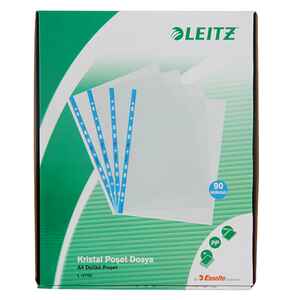 Leitz - LEITZ L-4700T KRİSTAL POŞET DOSYA MAVİ 90 MİK. 100 LÜ
