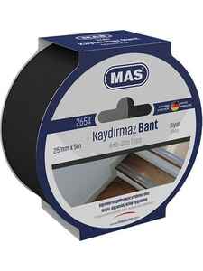 MAS - MAS 2654 KAYDIRMAZ BANT 25 mm x 5 mt SİYAH