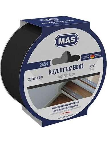MAS 2654 KAYDIRMAZ BANT 25 mm x 5 mt SİYAH