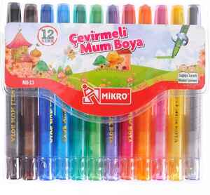 MIKRO - MİKRO MB-13 12 RENK ÇEVİRMELİ MUM BOYA