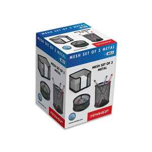 MİMAKS - MİMAKS MS-3 MASA ÜSTÜ 3 LÜ METAL FİLE KALEMLİK SET SİYAH