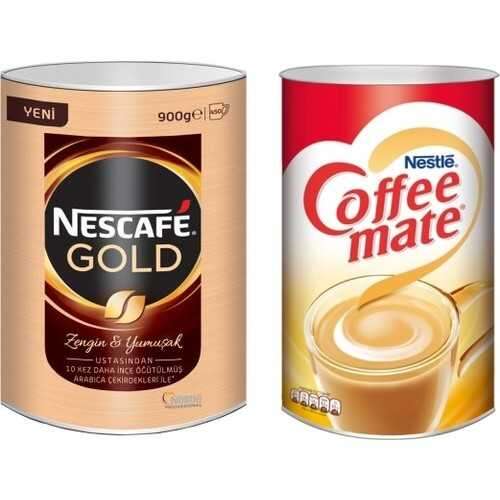 Nescafe - Nescafe Gold 900 GR + Coffee Mate Kahve Kreması 2000 GR