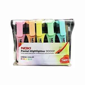 NOKI - NOKİ FOSFORLU KALEM 5 Lİ PAKET PASTEL RENKLER 9000P5PVC