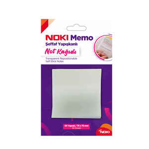 NOKI - NOKİ MEMO 75x75 ŞEFFAF 50 YP YAPIŞKANLI NOT KAĞIDI POSTİT 12300