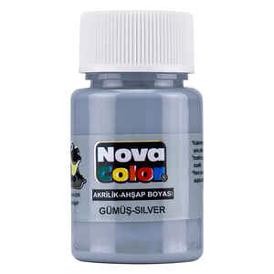 NOVA COLOR - NOVA COLOR AKRİLİK BOYA GÜMÜŞ ŞİŞE NC-235