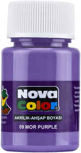 NOVA COLOR - NOVA COLOR AKRİLİK BOYA MOR ŞİŞE NC-177