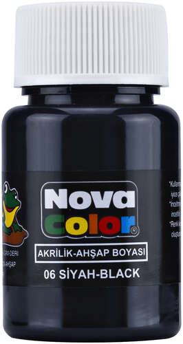 NOVA COLOR AKRİLİK BOYA SİYAH ŞİŞE NC-174