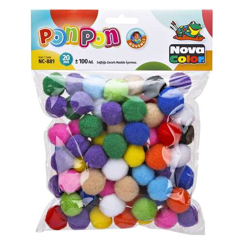 NOVA COLOR PONPON 20 mm 100 LÜ NC-881