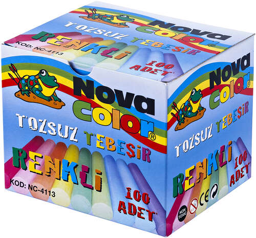 NOVA COLOR TOZSUZ TEBEŞİR 100 LÜ RENKLİ NC-4113