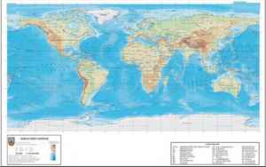MUHTELİF - Odak 50X70 Dünya Siyasi-Fiziki Haritası