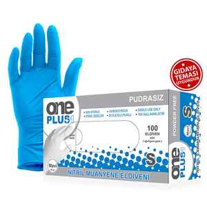 One Plus - One Plus Nitril Muayene Eldiveni Mavi S Beden