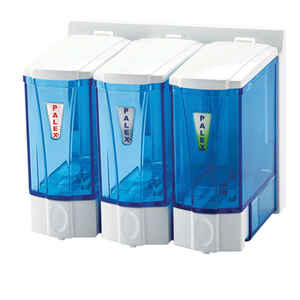Palex - Palex 3566-1 Sıvı Sabun Dispenseri 250x3 CC Şeffaf Mavi