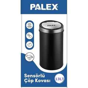 Palex - Palex SP-13 Sensörlü Çöp Kovası 13 Litre Metal Siyah