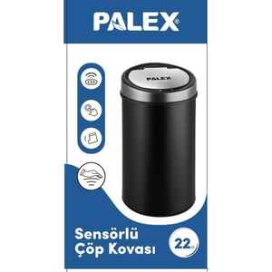 Palex - Palex SP-22 Sensörlü Çöp Kovası 22 Litre Metal Siyah