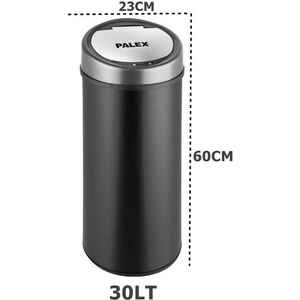 Palex SP-30 Sensörlü Çöp Kovası 30 Litre Metal Siyah - Thumbnail (2)