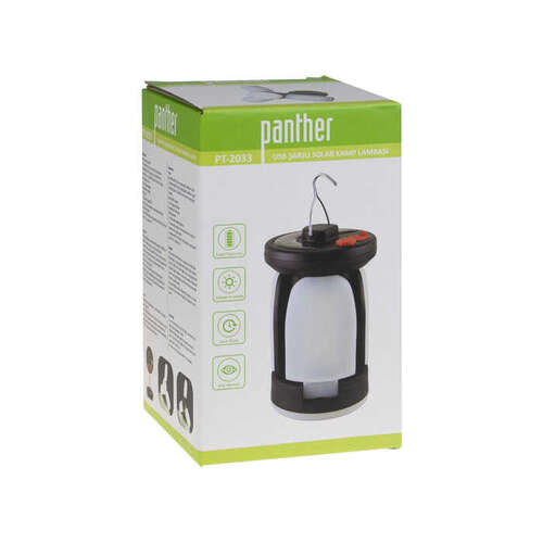 PANTHER PT-2033 USB ŞARJLI SOLAR KAMP LAMBASI