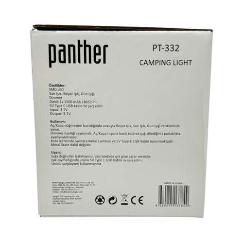 PANTHER PT-332 USB ŞARJLI KAMP LAMBASI