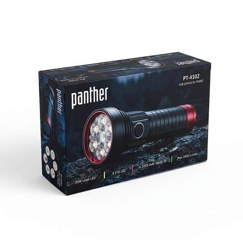 PANTHER PT-4102 USB ŞARJLI EL FENERİ - 4
