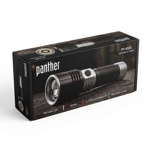 PANTHER PT-4103 USB ŞARJLI EL FENERİ - 4