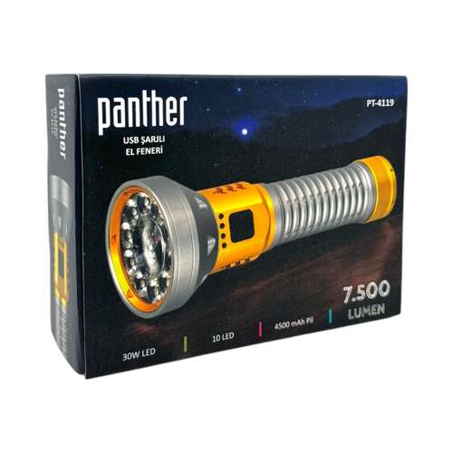 PANTHER PT-4119 USB ŞARJLI EL FENERİ