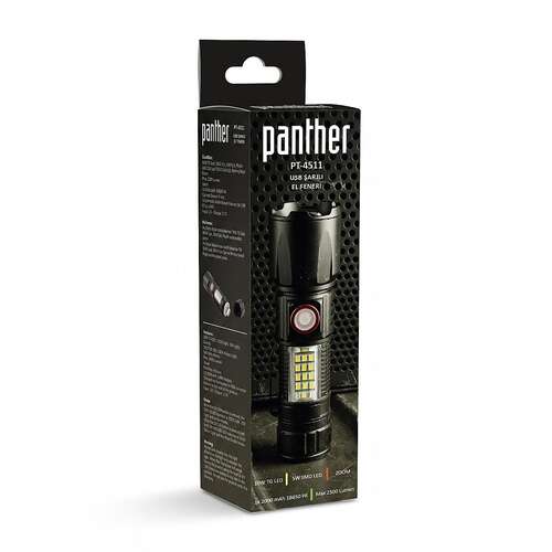 PANTHER PT-4511 USB ŞARJLI EL FENERİ - 4