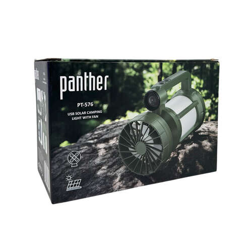 PANTHER PT-576 ŞARJLI SOLAR FANLI KAMP LAMBASI