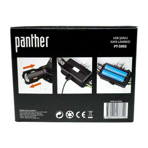 PANTHER PT-5993 USB ŞARJLI KAFA LAMBASI