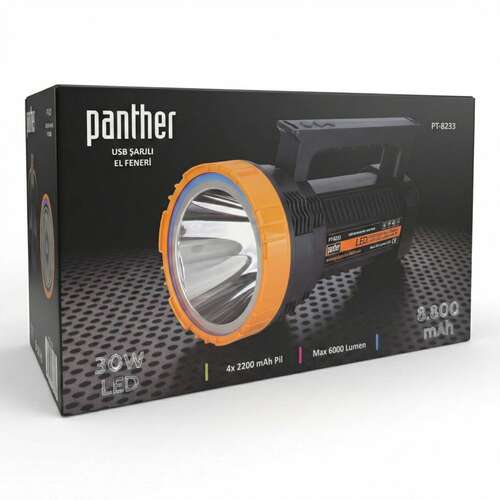 PANTHER PT-8233 USB ŞARJLI EL FENERİ