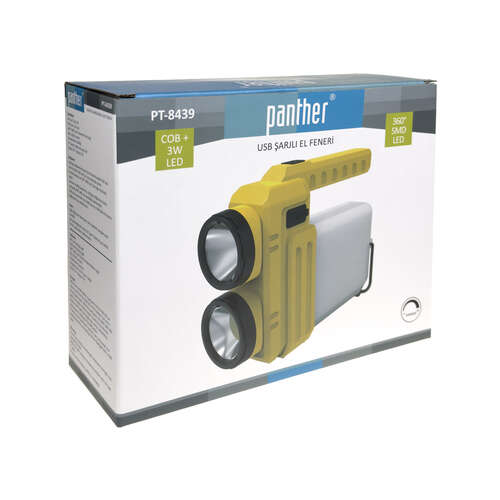 PANTHER PT-8439 USB ŞARJLI EL FENERİ