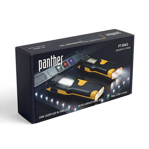 PANTHER PT-8461 USB ŞARJLI EL FENERİ - 6
