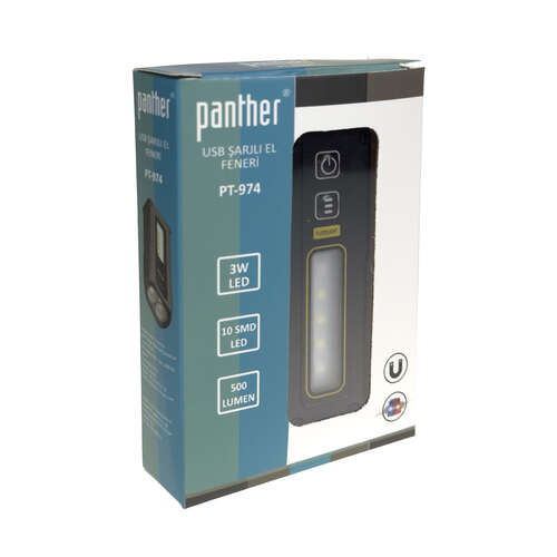 PANTHER PT-974 USB ŞARJLI EL FENERİ
