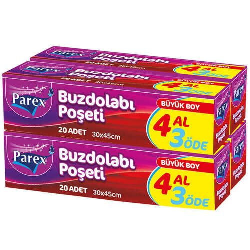 Parex Buzdolabı Poşeti Büyük Boy 4 Al 3 Öde