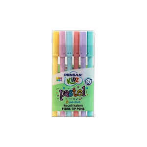 PENSAN - PENSAN 6 RENK PASTEL KESİK UÇ KEÇELİ KALEM 99096