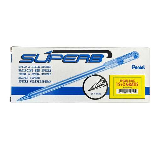PENTEL 77-C-PROMO 12+2 Lİ KUTU MAVİ YAĞ BAZLI TÜKENMEZ KALEM