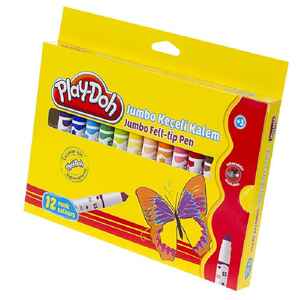 PLAY DOH - Play-Doh 12 Renk Jumbo Keçeli Kalem Ke010