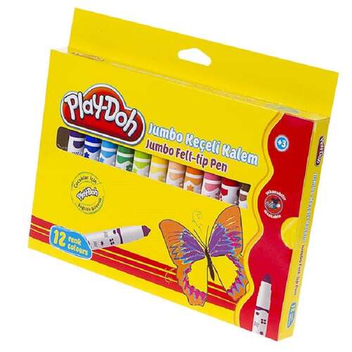 Play-Doh 12 Renk Jumbo Keçeli Kalem Ke010
