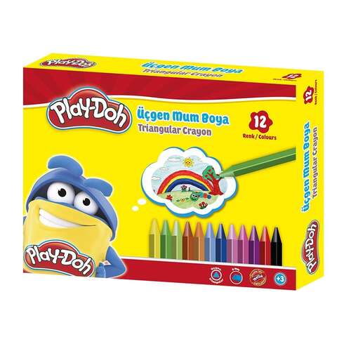 Play-Doh 12 Renk Üçgen Crayon Mum Boya Cr008