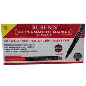 RUBENİS - RUBENIS CD-S PERMANENT KALEM KIRMIZI SİLGİLİ TP 906-K
