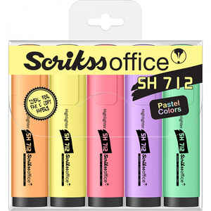 SCRIKSS - SCRİKSS SH 712 PASTEL FOSFORLU KALEM 5 Lİ PK